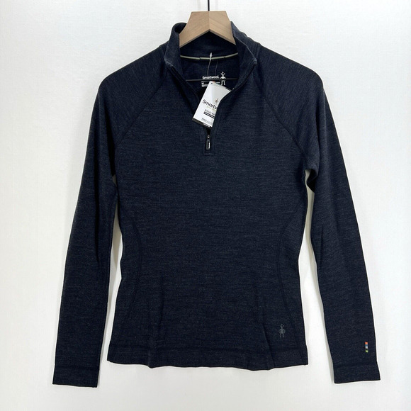 Smartwool Womens Medium Classic Thermal Merino 250 1/4 Zip Base Layer Gray NWT - Picture 1 of 5